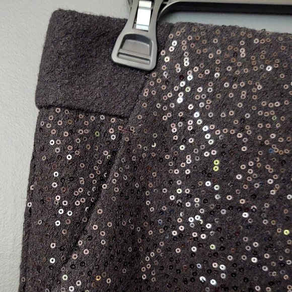 Rayon/wool blend sequined skirt with pockets - Picture 8 of 14